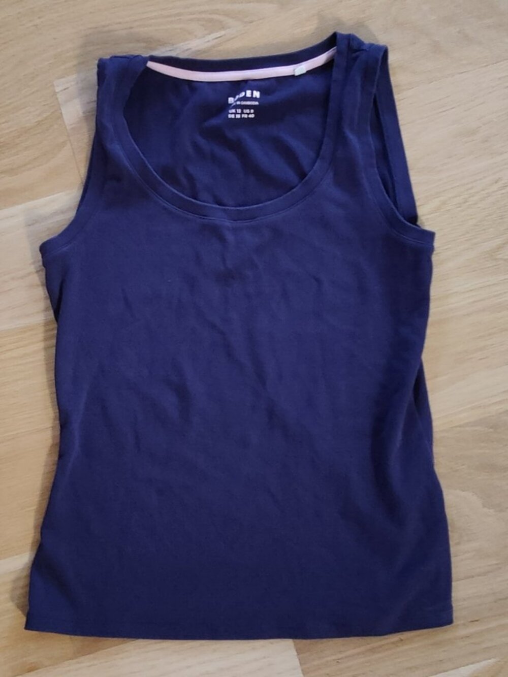 Navy Boden Essential Scoop Neck Tank Top Size 8